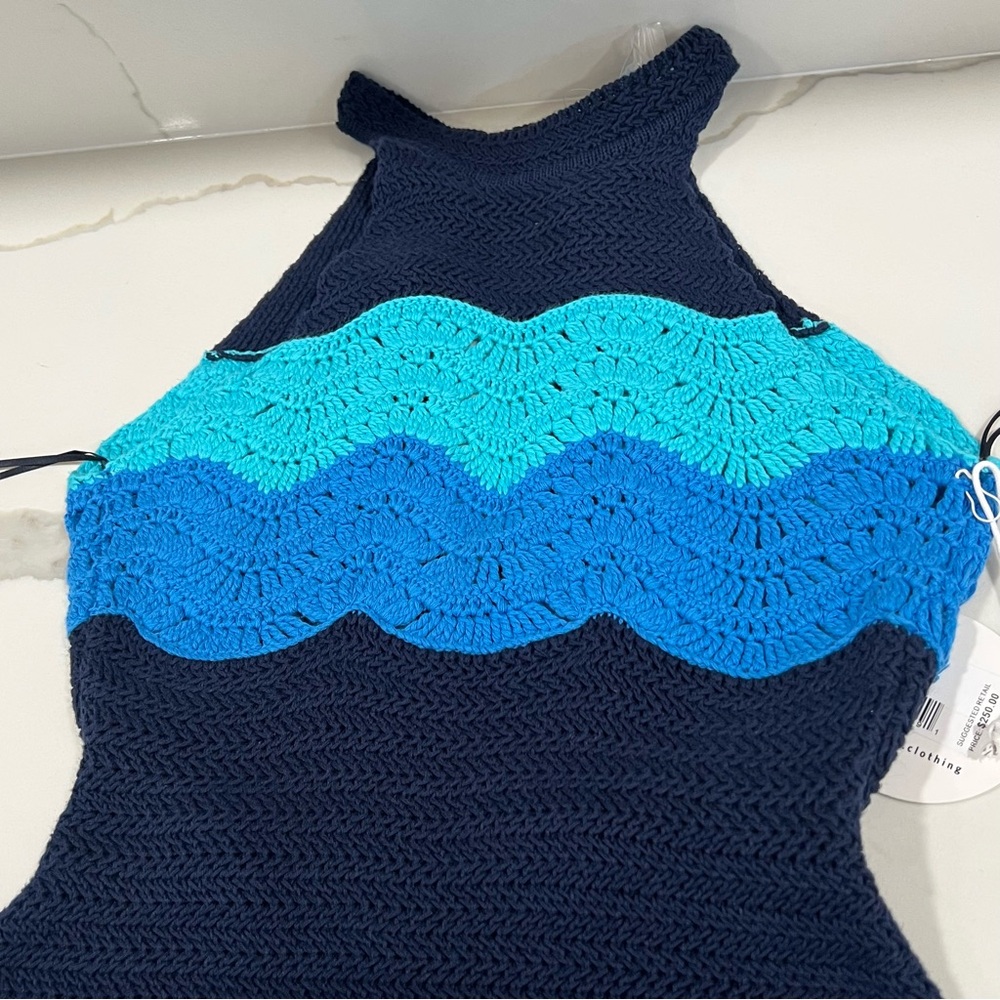 Staud women's Marwa Dress size XS crochet knit midi resortwear beach NWT - Picture 10 of 15